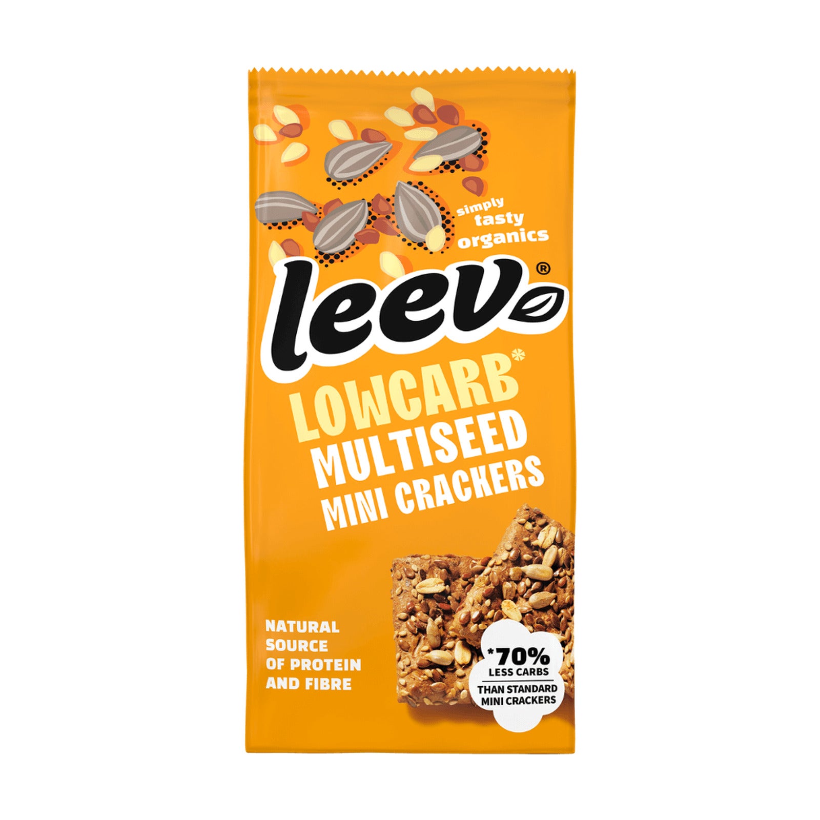 Zak Leev Mini Crackers Multiseed van 85 gram met 57 procent zaden